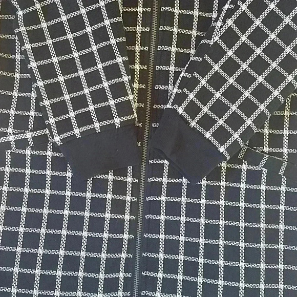 Sanctuary City Coat Black and White‎ Check Pockets Collarless Size Medium NWT - Picture 10 of 14
